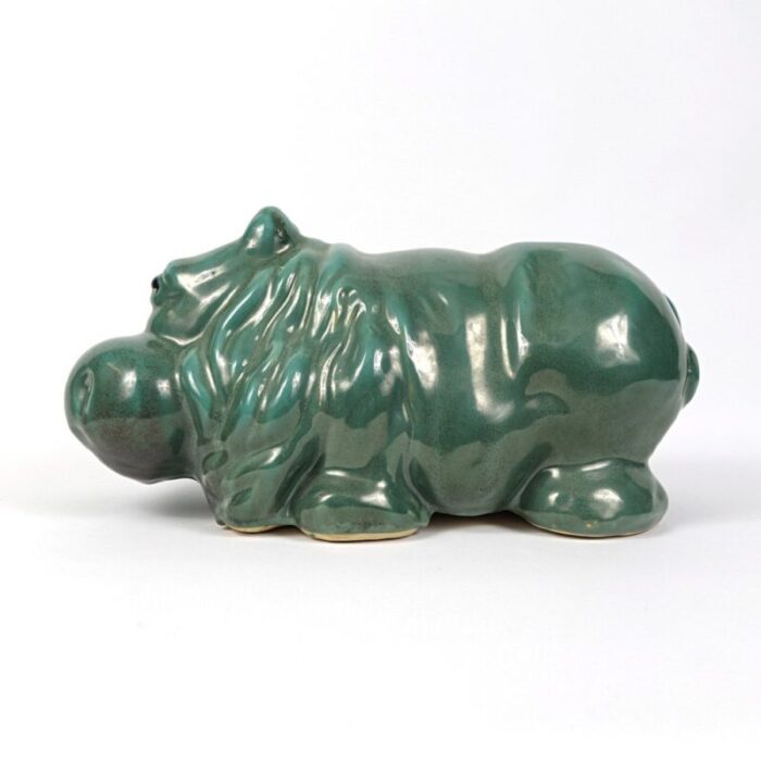 big green ceramic statue of hippopotamus 2