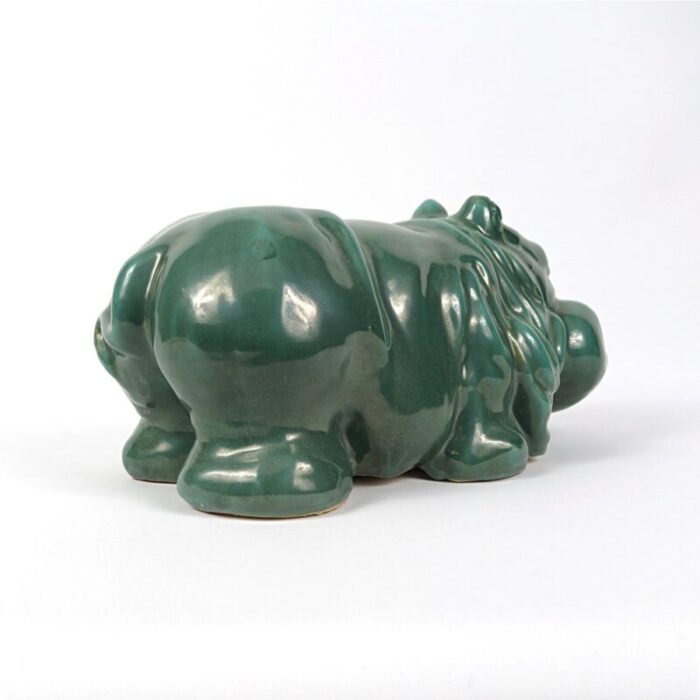 big green ceramic statue of hippopotamus 5