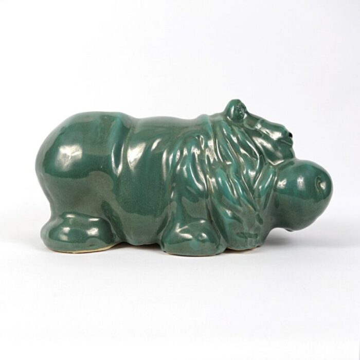 big green ceramic statue of hippopotamus 6