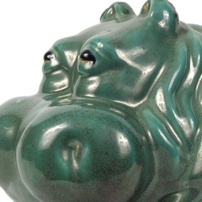 big green ceramic statue of hippopotamus 8