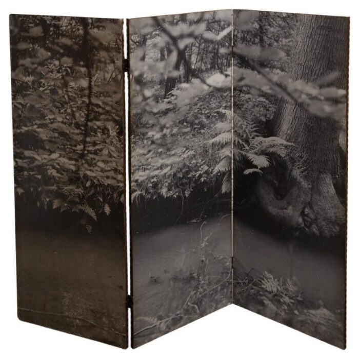 black and white forest picture folding screen belgium 1960s 1