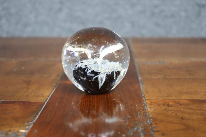 black apple art glass paper weight 4872