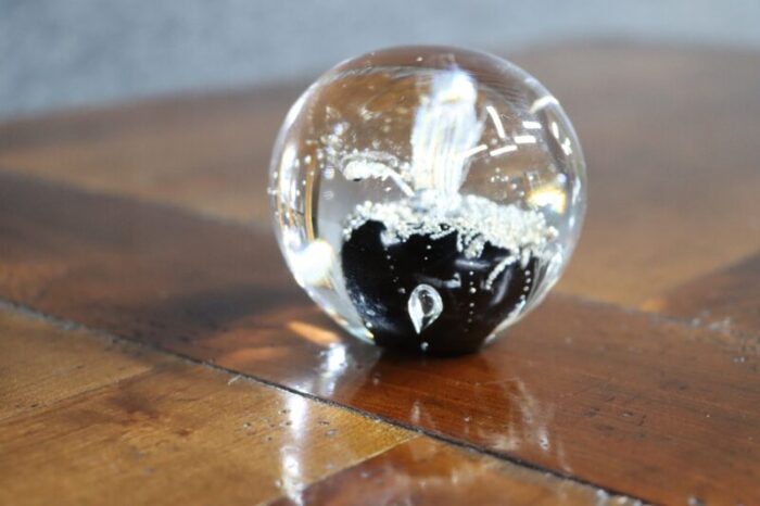 black apple art glass paper weight 8254