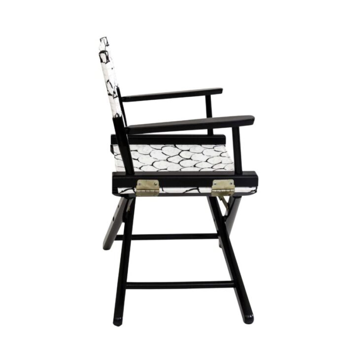 black directors chair with palm orleans oyster scallop in tuxedo fabric 9898