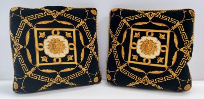 black throw pillows from gianni versace 1980s set of 2 1