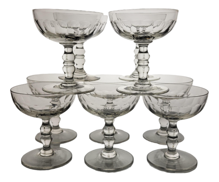 blown glass champagne glasses 20th century set of 10 4510