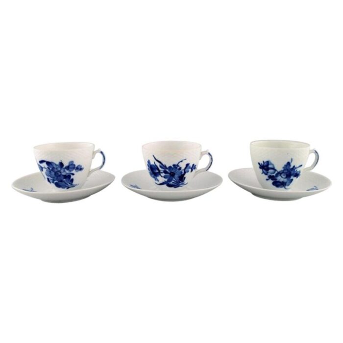 blue flower braided coffee cups with saucers from royal copenhagen 1950s set of 6 1