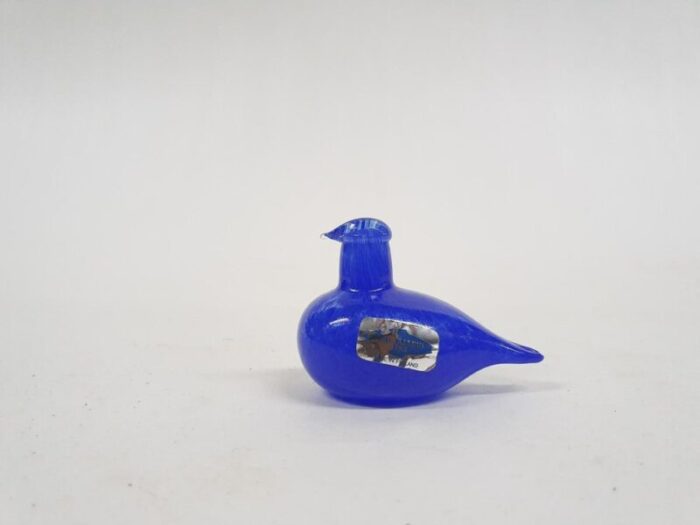 blue glass bird by oiva toikka for iittala finland 1970s 1