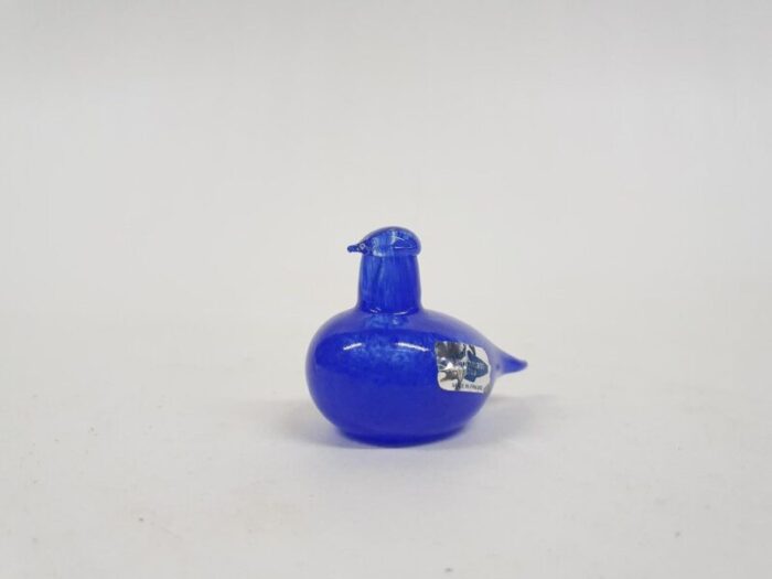 blue glass bird by oiva toikka for iittala finland 1970s 3