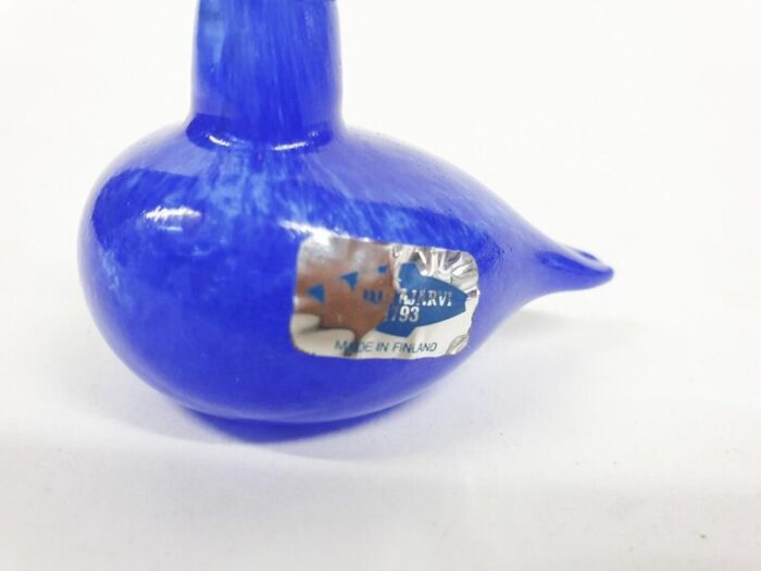 blue glass bird by oiva toikka for iittala finland 1970s 8