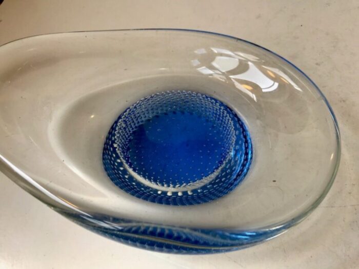 blue kosta boda glass dish by vicke lindstrand 1960 4