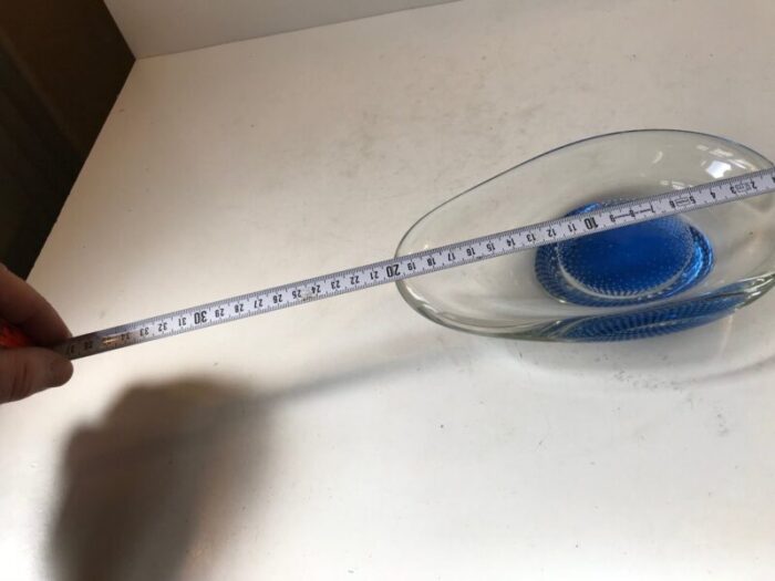 blue kosta boda glass dish by vicke lindstrand 1960 6