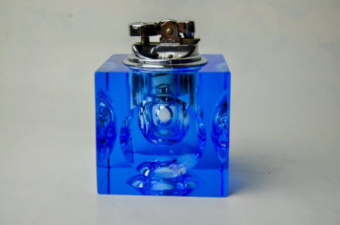 blue murano glass lighter attributed to antonio imperatore italy 1970s 4