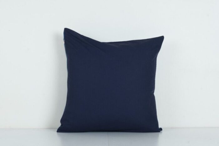 blue silk on silk suzani square cushion cover 4