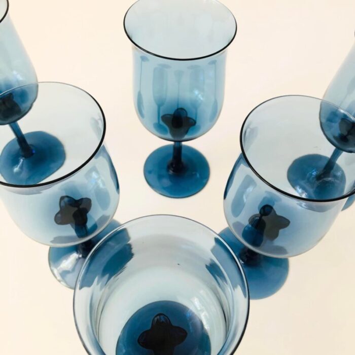 blue wine glasses by lenox set of 6 0373