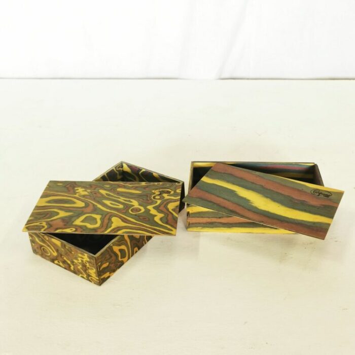 boxes by ettore sottsass for peyrano turin 1980 set of 2 1