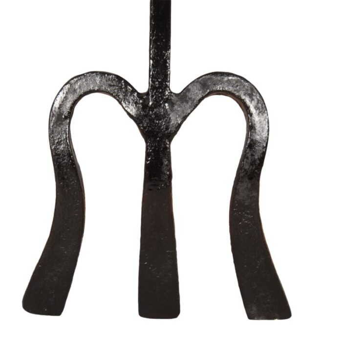 brass and wrought iron fireplace trident 0433