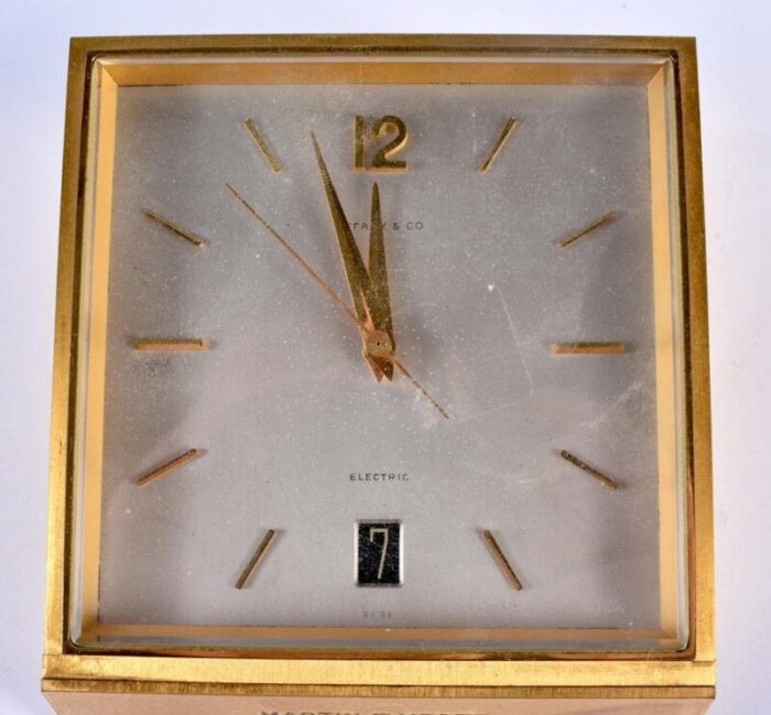 brass desk clock from tiffany co 2