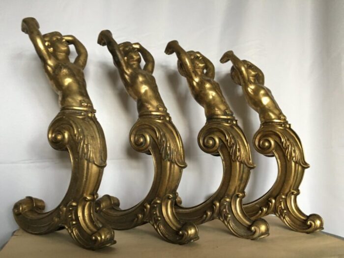 brass figures 1950s set of 4 12