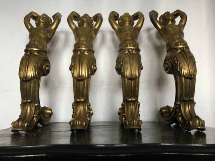 brass figures 1950s set of 4 2