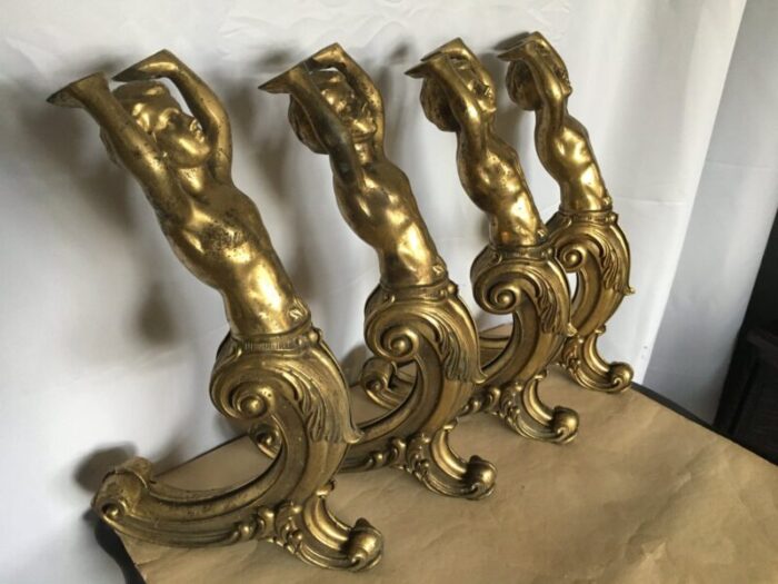 brass figures 1950s set of 4 4