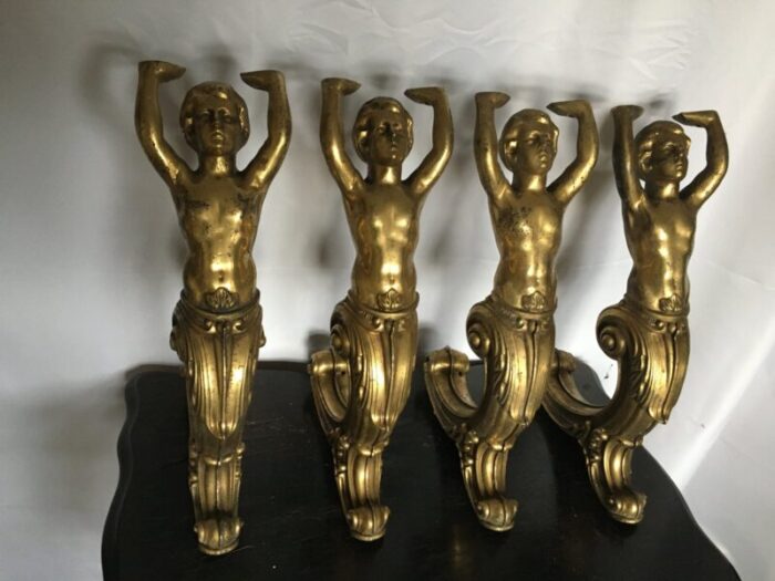 brass figures 1950s set of 4 6