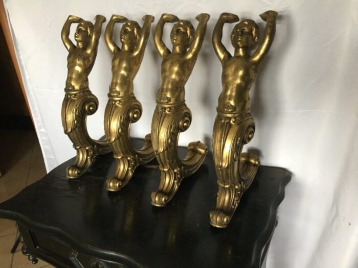 brass figures 1950s set of 4 9