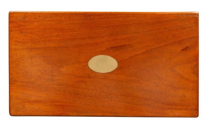 british campaign style mahogany and brass game box on base 0989