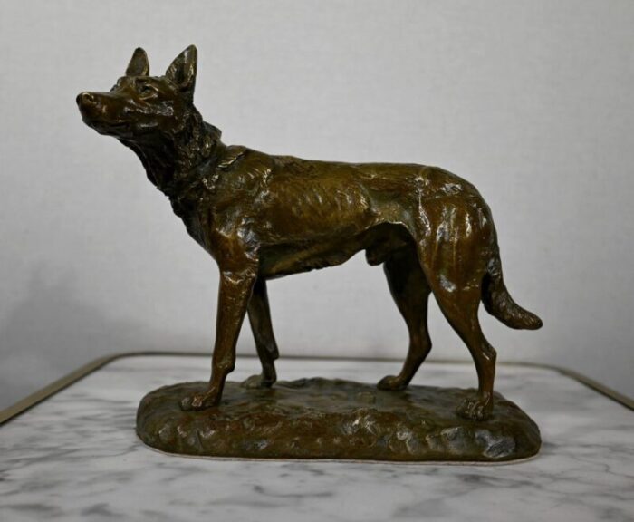 bronze german shepherd after p a laplanche early 1900s 1