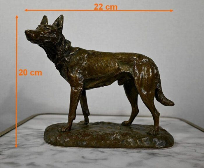 bronze german shepherd after p a laplanche early 1900s 13