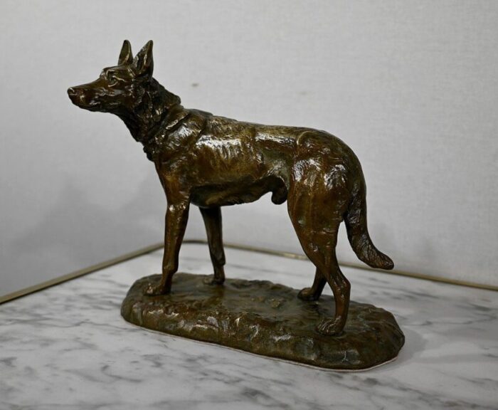 bronze german shepherd after p a laplanche early 1900s 2