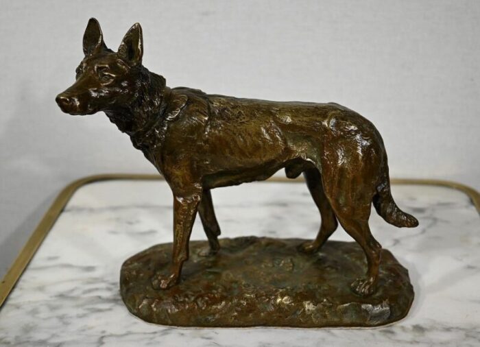 bronze german shepherd after p a laplanche early 1900s 3