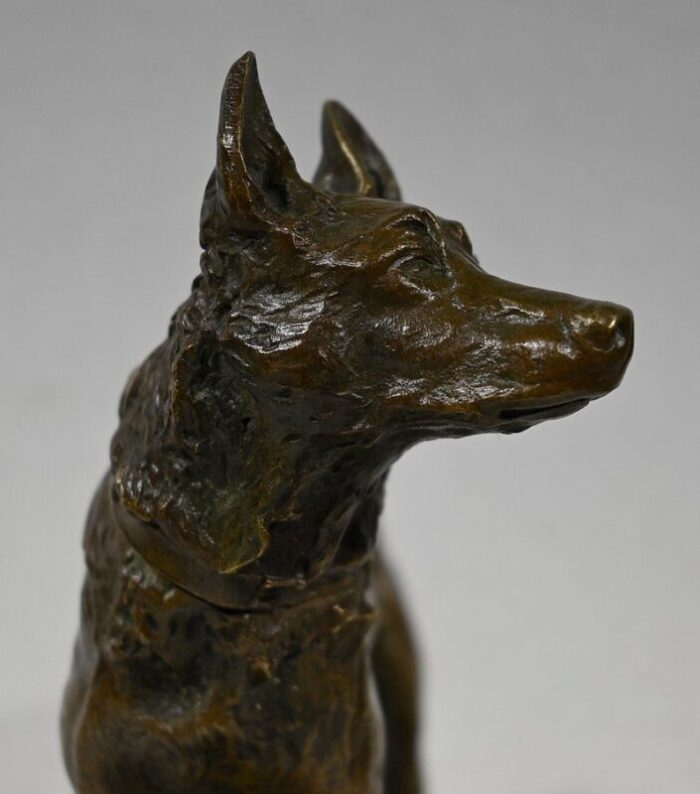 bronze german shepherd after p a laplanche early 1900s 7