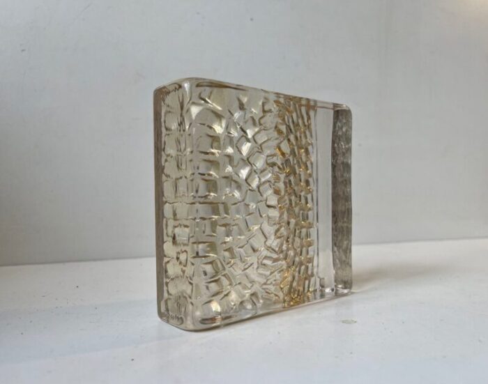 brutalist glass block sculpture from kosta boda 1970s 2