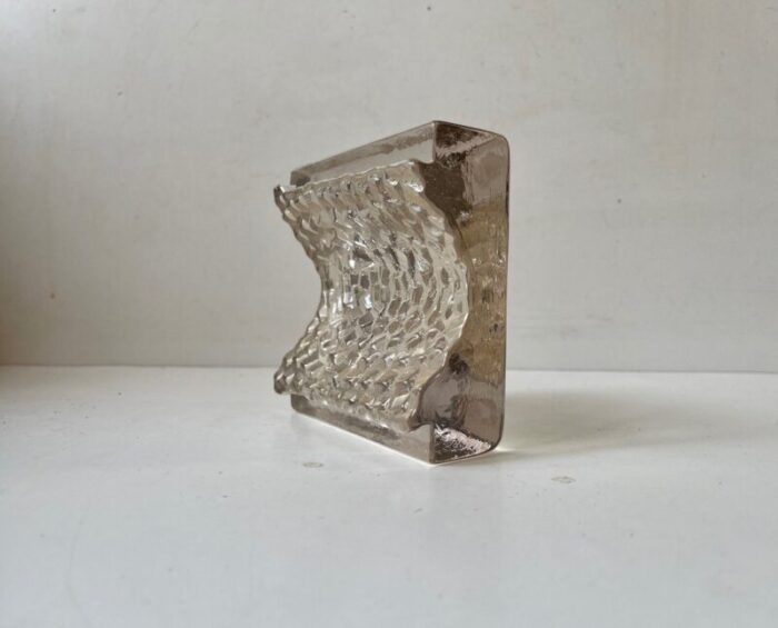 brutalist glass block sculpture from kosta boda 1970s 3