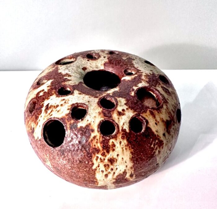 brutalist glazed studio ceramic art vase by soren visby 1970s 1