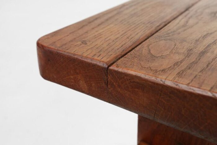 brutalist wooden stool or side table france 1940s 6319