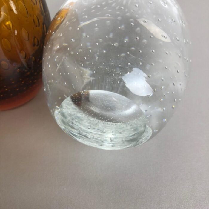 bubble glass vases by hirschberg germany 1970s set of 2 9