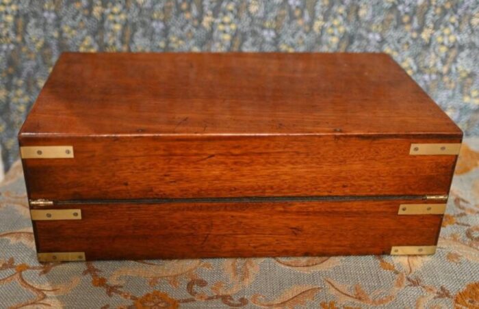 campaign writing slope luggage box desk 1870s 6