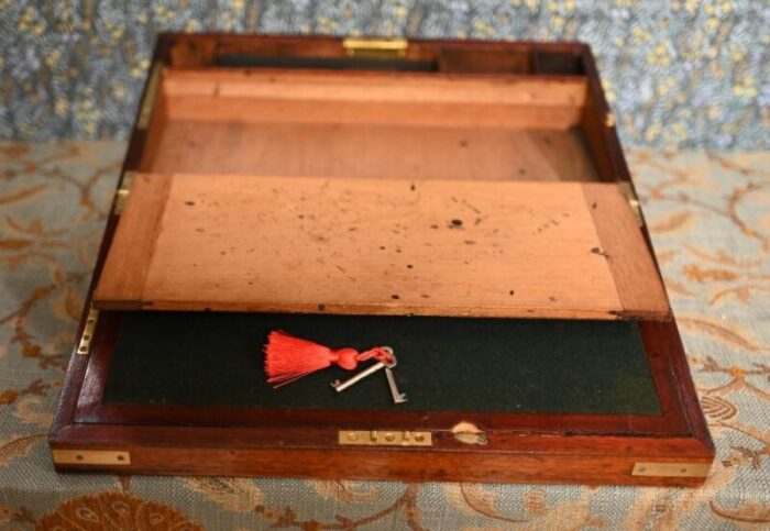 campaign writing slope luggage box desk 1870s 9