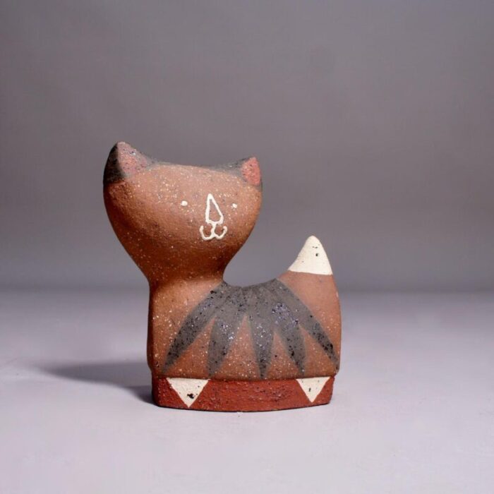 cat in ceramic by thomas hellstrom 1960s 1118