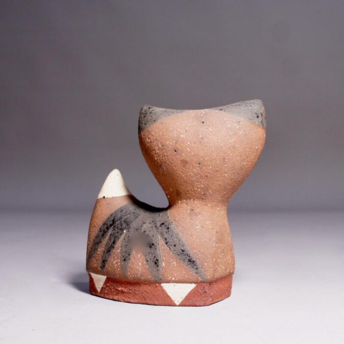 cat in ceramic by thomas hellstrom 1960s 3873