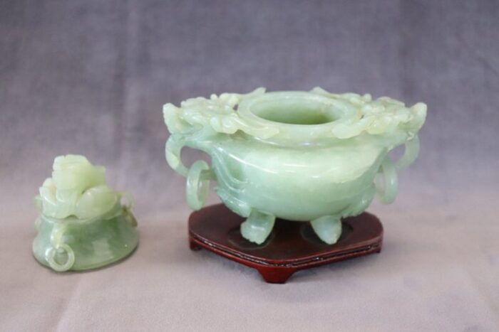 censer in carved jade mid 20th century 8