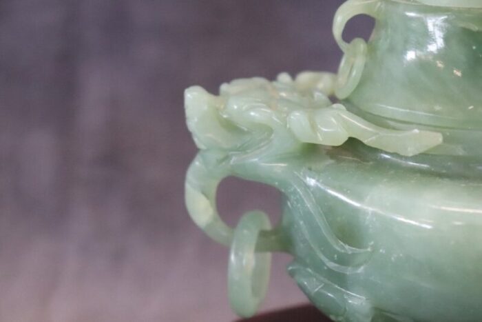 censer in carved jade mid 20th century 9