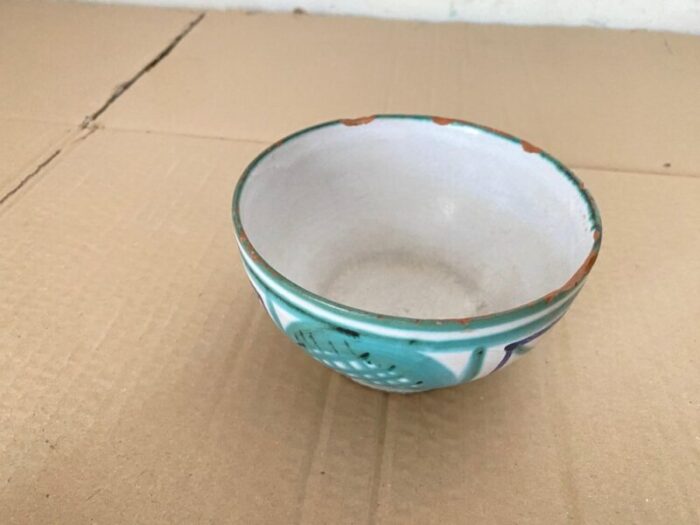 ceramic bowls in green blue and brown color by robert picault france 1950s set of 3 2