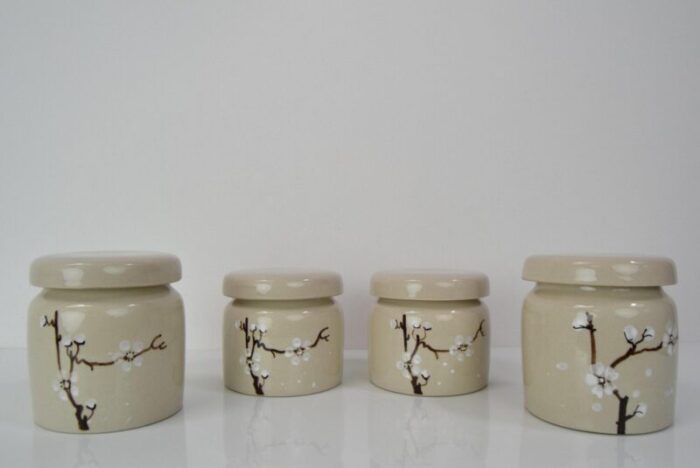 ceramic cans attributed to ditmar urbach 1930s set of 4 2