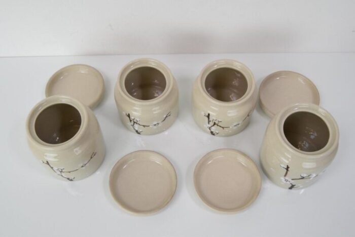 ceramic cans attributed to ditmar urbach 1930s set of 4 6