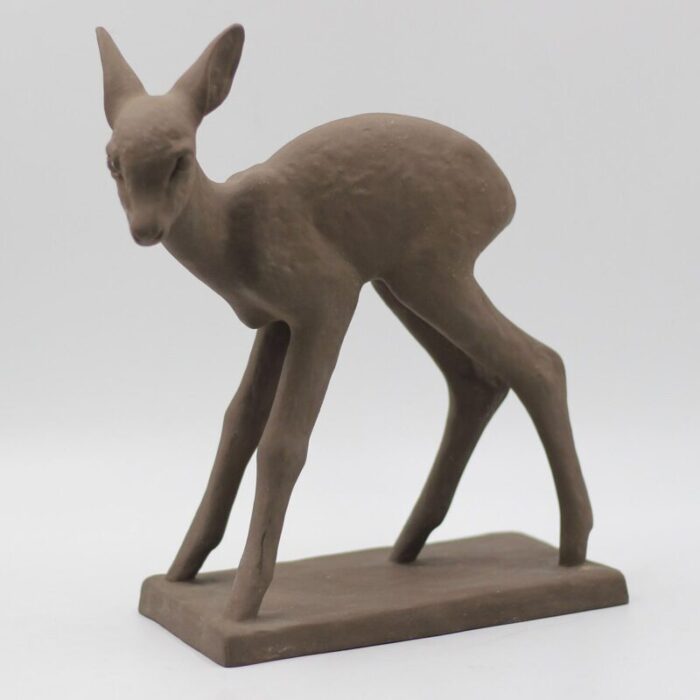 ceramic deer by else bach for karlsruhe majolika 1960s 1