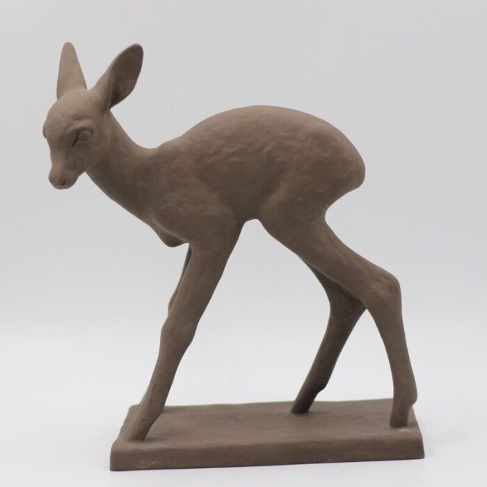 ceramic deer by else bach for karlsruhe majolika 1960s 2