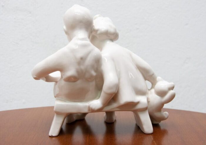 ceramic sculpture children with a book 1950 s czechoslovakia 10